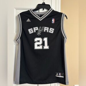 Adidas Black and Gray Spurs Jersey 21 Duncan
